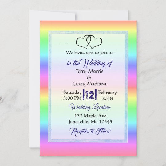 Invitaciones De La Boda Del Arco Iris Lgbt Zazzle Es