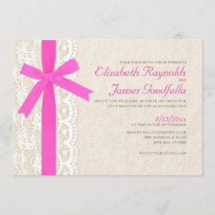 Invitaciones de la boda del arco y del cordón de