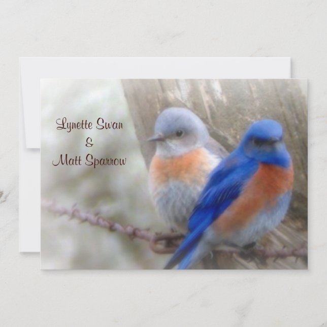 Invitaciones de la boda del Bluebird (Anverso)