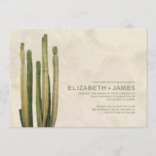 Invitaciones de la boda del cactus del país