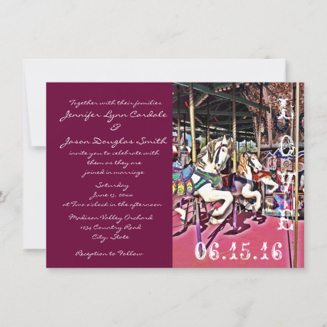 Invitaciones de la boda del carnaval del amor de (Anverso)