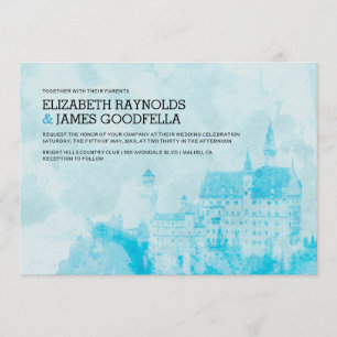Invitaciones de la boda del castillo del cuento de
