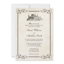 Invitaciones de la boda del castillo del cuento de