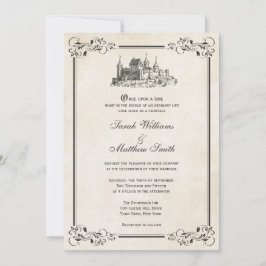 Invitaciones de la boda del castillo del cuento de