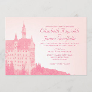 Invitaciones de la boda del castillo del cuento de