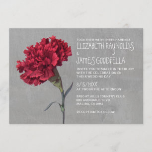 Invitaciones de la boda del clavel