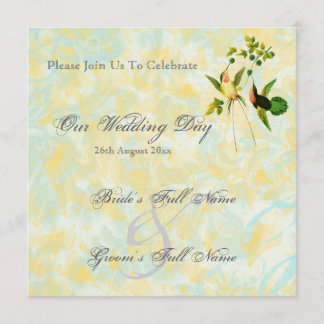Invitaciones de la boda del colibrí del vintage