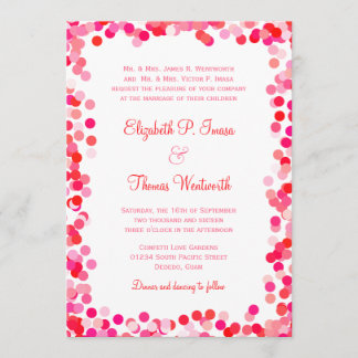 Invitaciones de la boda del confeti