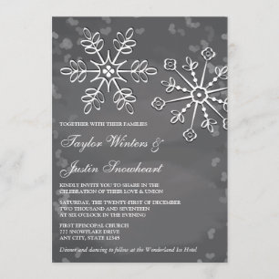 Invitaciones de la boda del copo de nieve de la