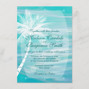 Invitaciones de la boda del destino de la playa de