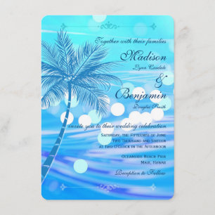 Invitaciones de la boda del destino de la playa de