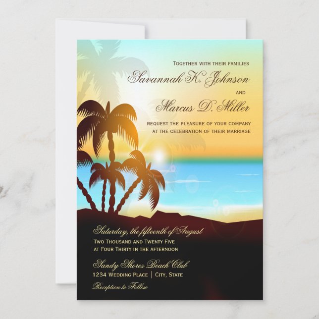 Invitaciones de la boda del destino de las (Anverso)
