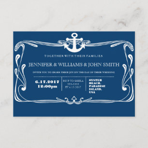 Invitaciones de la boda del destino de los azules