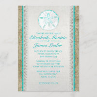 Invitaciones de la boda del dólar de arena de la