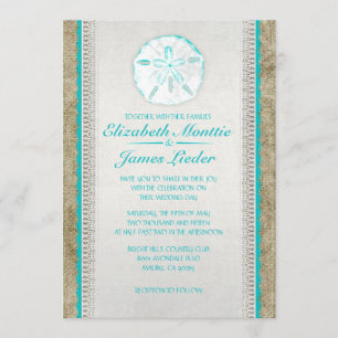 Invitaciones de la boda del dólar de arena de la