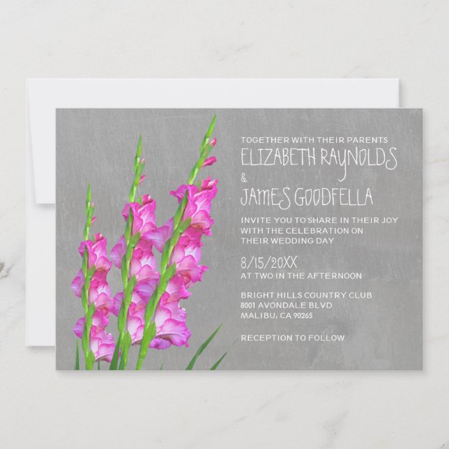 Invitaciones de la boda del gladiolo (Anverso)