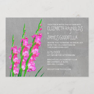 Invitaciones de la boda del gladiolo