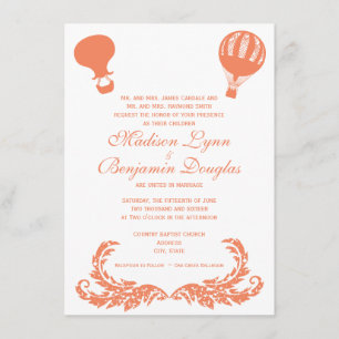 Invitaciones de la boda del globo del aire