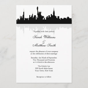 Invitaciones de la boda del horizonte de Nueva