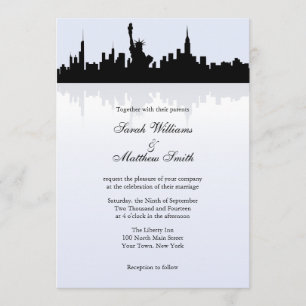 Invitaciones de la boda del horizonte de Nueva