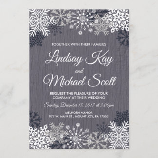 Invitaciones de la boda del invierno