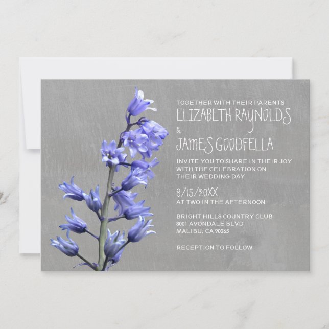Invitaciones de la boda del jacinto (Anverso)