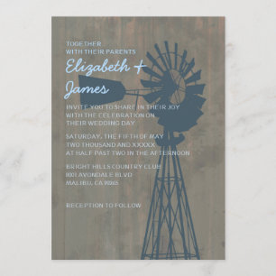 Invitaciones de la boda del molino de viento del