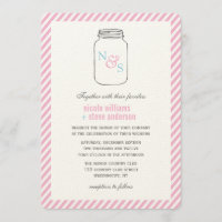 Invitaciones de la boda del monograma del tarro de