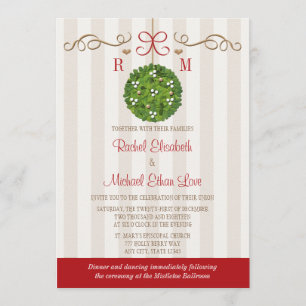 Invitaciones de la boda del muérdago de