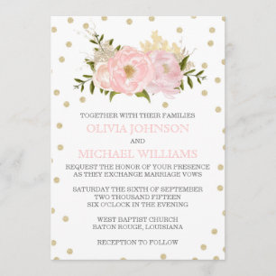 Invitaciones de la boda del Peony del purpurina