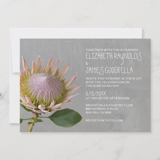 Invitaciones de la boda del Protea (Anverso)