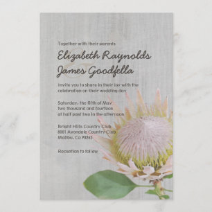 Invitaciones de la boda del Protea del vintage