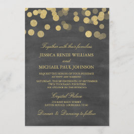 Invitaciones de la boda del purpurina del oro de