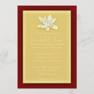 Invitaciones de la boda del rojo y del oro