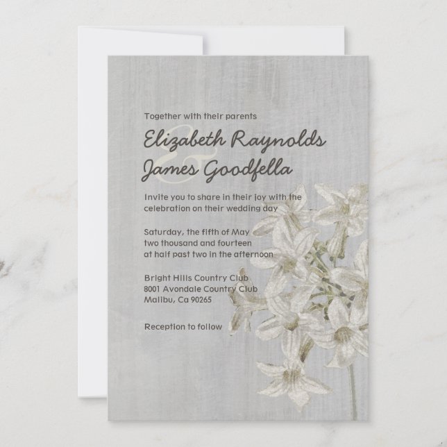 Invitaciones de la boda del Stephanotis del (Anverso)