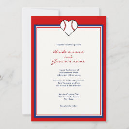 Invitaciones de la boda del tema del béisbol