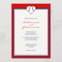 Invitaciones de la boda del tema del béisbol