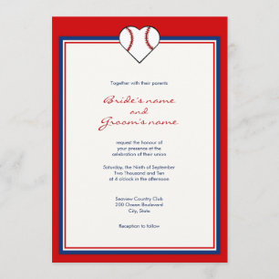 Invitaciones de la boda del tema del béisbol