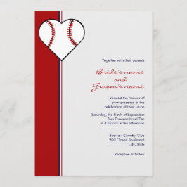 Invitaciones de la boda del tema del béisbol