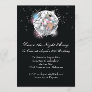 Invitaciones de la bola de discoteca