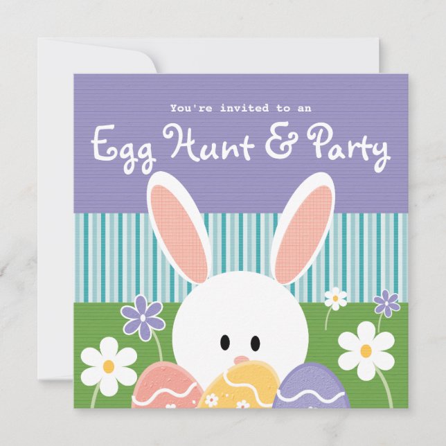 Invitaciones de la caza del huevo de Pascua (Anverso)