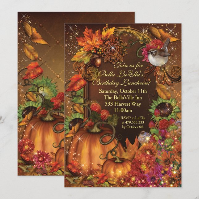 Invitaciones de la celebración del cumpleaños de (Anverso / Reverso)