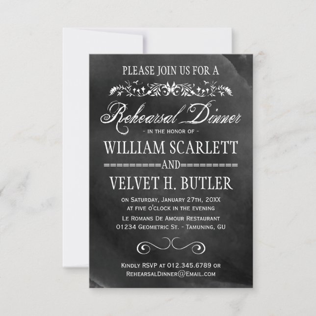 Invitaciones de la cena del ensayo de la acuarela (Anverso)