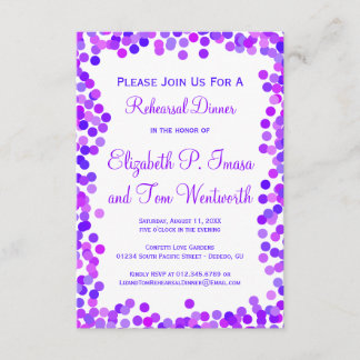 Invitaciones de la cena del ensayo de la boda del