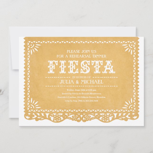 Invitaciones de la cena del ensayo de la fiesta (Anverso)