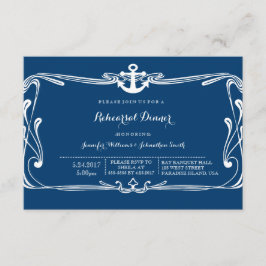 Invitaciones de la cena del ensayo de los azules