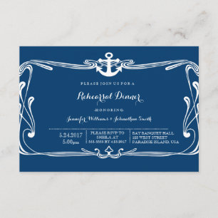 Invitaciones de la cena del ensayo de los azules