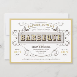 Invitaciones de la cena del ensayo del Bbq del