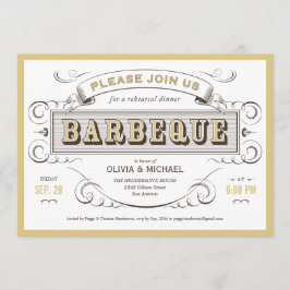 Invitaciones de la cena del ensayo del Bbq del