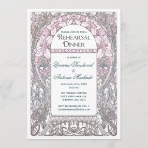 Invitaciones de la cena del ensayo del vintage V